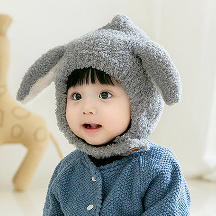 Babymoon Baby Rabbit Winter Ear Protection Cap Kids Hat Boys Girls Cap | 1-2Y | Grey