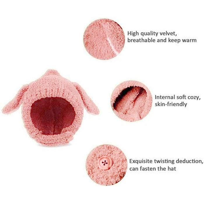 Babymoon Baby Rabbit Winter Ear Protection Cap Kids Hat Boys Girls Cap | 1-2Y | Pink