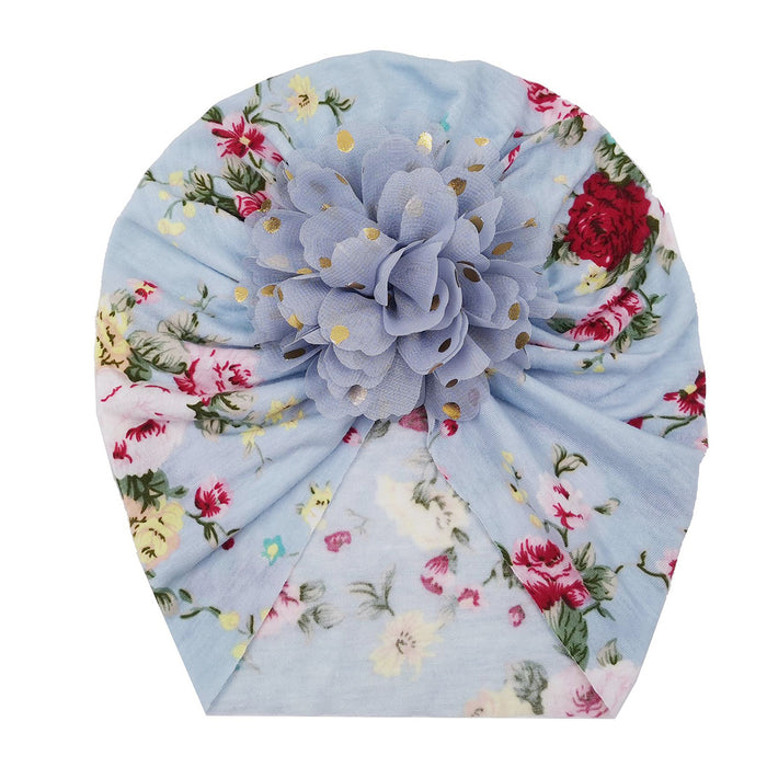 Babymoon Beanie Floral Turban Knot Kids Cap| Pack Of 2