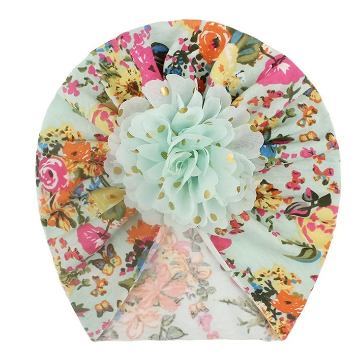 Babymoon Beanie Floral Turban Knot Kids Cap| Pack Of 2