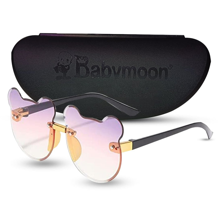 Babymoon Bear Rimless Sun Glasses | Baby Gift Set | Purple Pink