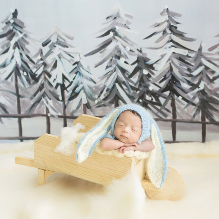 Babymoon Big Rabbit Ears Bonnet Hat | Baby Photography Hat | Blue