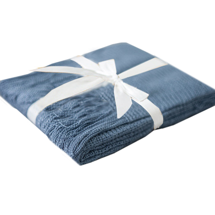 Babymoon Big Size Tassel Layer| Blanket Basket Filler | Baby Photography Props | Blue