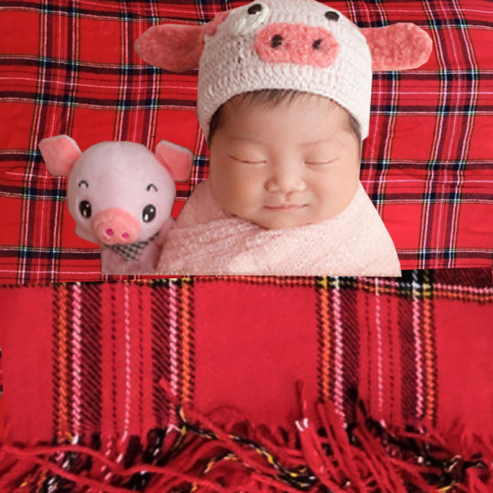 Babymoon Big Size Tassel Layer| Blanket Basket Filler | Baby Photography Props | Red
