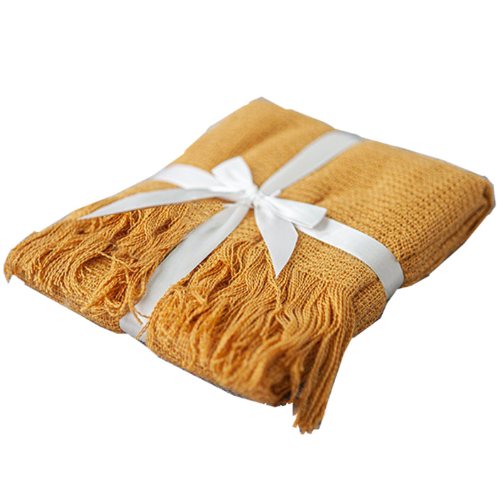 Babymoon Big Size Tassel Layer| Blanket Basket Filler | Baby Photography Props | Yellow