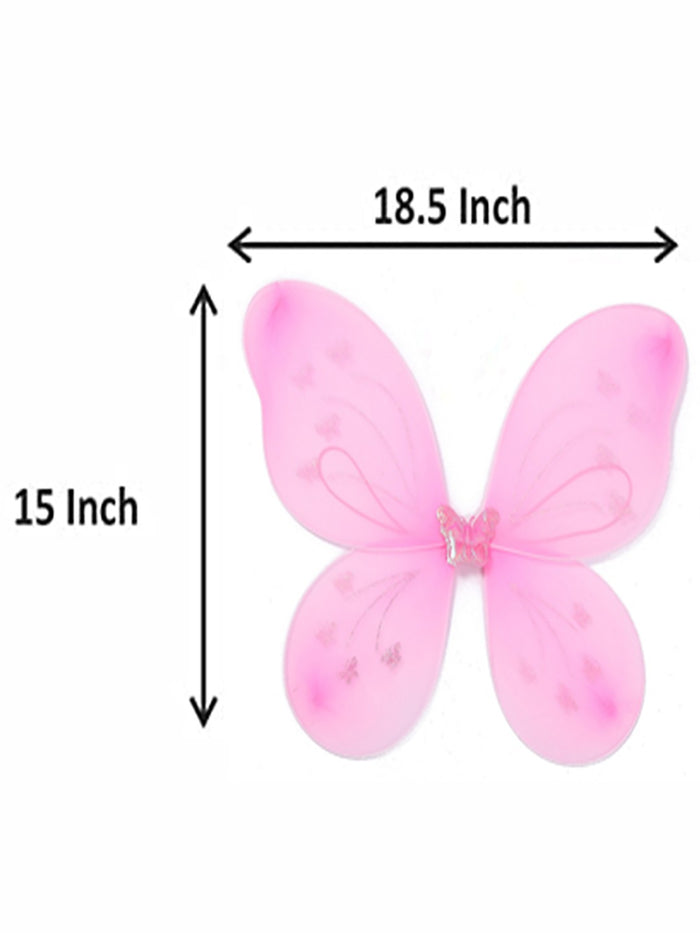 Babymoon Butterfly Fairy Angel Costumes Baby Wings Photography Props - Set of 3 | 6 Month To 10 Years | Pink