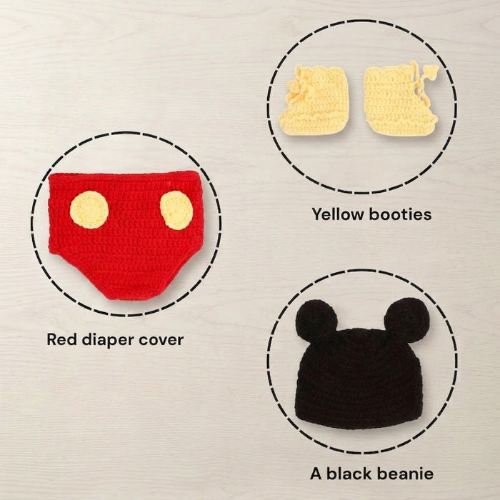 Babymoon Character Set Newborn Baby Photography Costume | Baby Gift Set | Set of 3