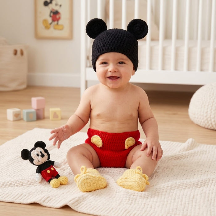 Babymoon Character Set Newborn Baby Photography Costume | Baby Gift Set | Set of 3
