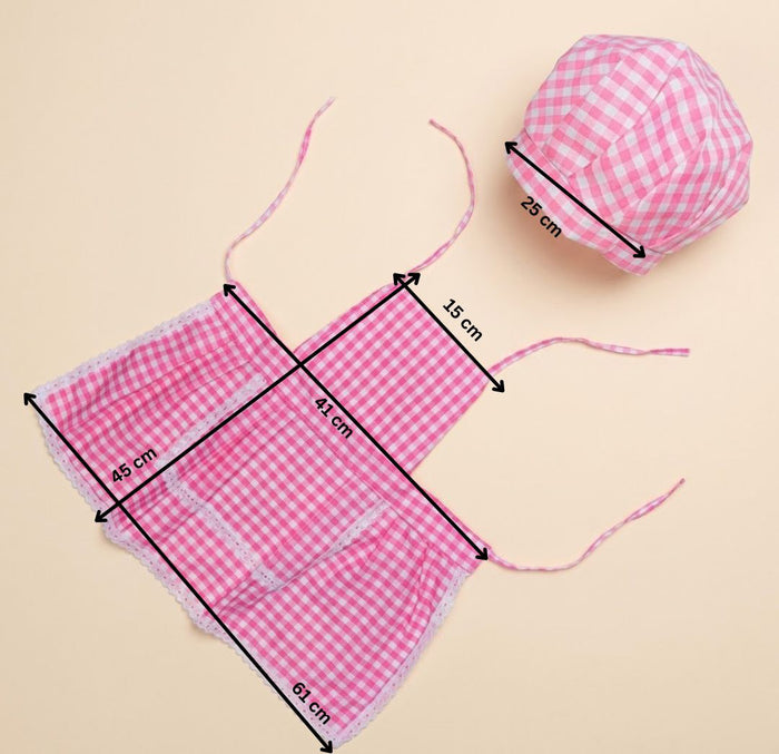 Babymoon Chef New Born Baby Photography Shoot Props Costume - Pink