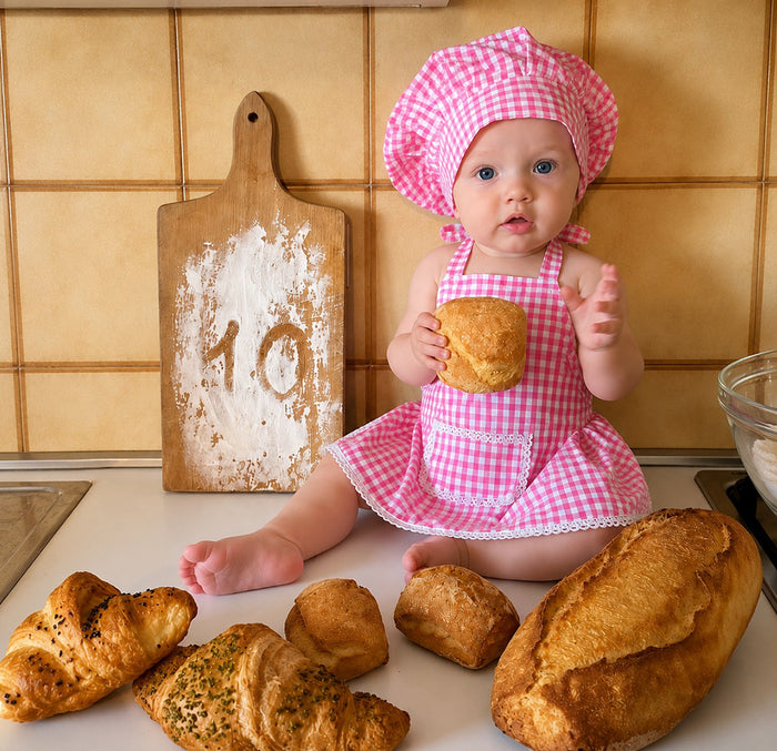 Babymoon Chef New Born Baby Photography Shoot Props Costume - Pink