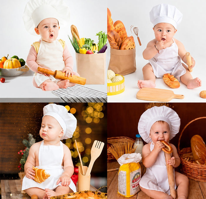 Babymoon Chef New Born Baby Photography Shoot Props Costume