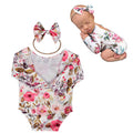 Babymoon Cloth Romper with Hairband Photoshoot Props Costume - White