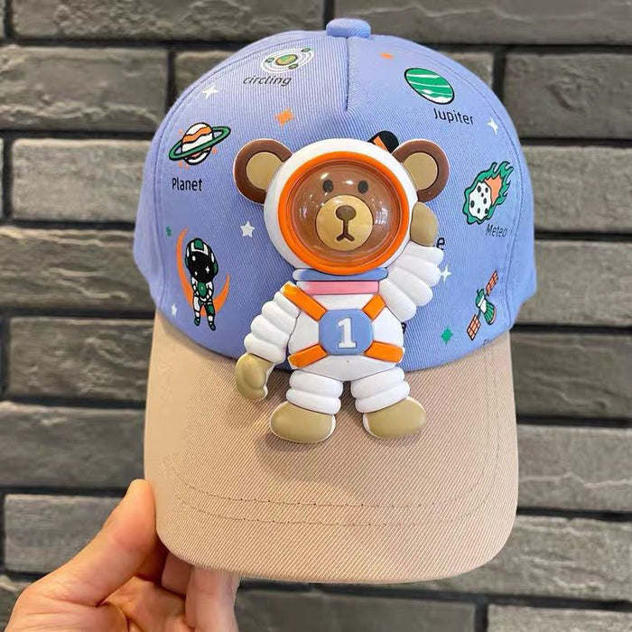 Babymoon Cotton Summer Astronaut Kids Caps | 2-8 Years | Blue