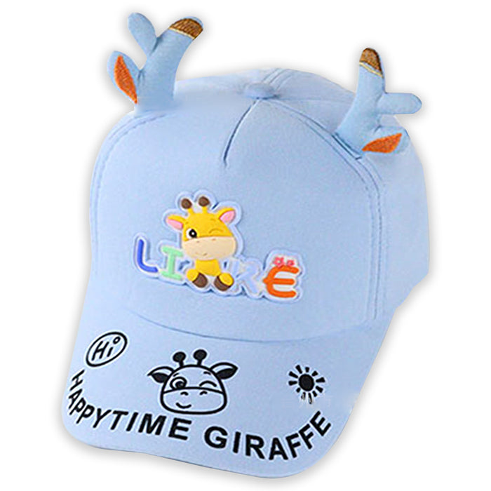 Babymoon Cotton Summer Giraffe Kids Caps | 2-8 Years | Blue