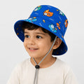 Babymoon Dinosaur Baby Boys Girls Kids Summer Cap with Head String Sun Beach Hat | Blue | 2-6 Year