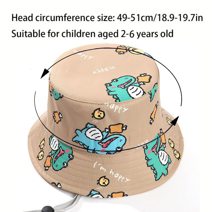 Babymoon Dinosaur Baby Boys Girls Kids Summer Cap with Head String Sun Beach Hat | Brown | 2-6 Year