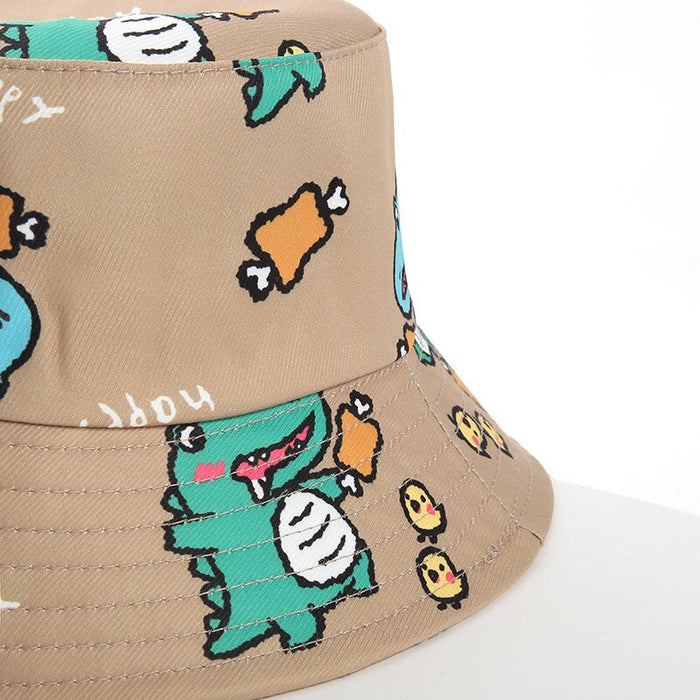 Babymoon Dinosaur Baby Boys Girls Kids Summer Cap with Head String Sun Beach Hat | Brown | 2-6 Year