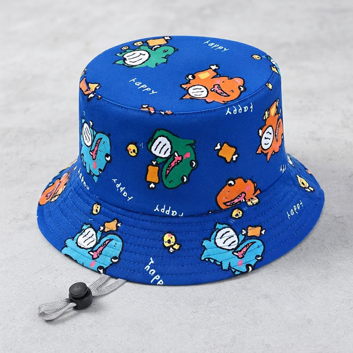 Babymoon Dinosaur Baby Boys Girls Kids Summer Cap with Head String Sun Beach Hat | Blue | 2-6 Year