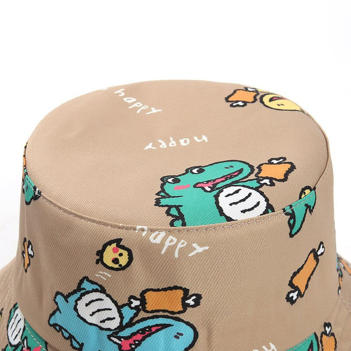 Babymoon Dinosaur Baby Boys Girls Kids Summer Cap with Head String Sun Beach Hat | Brown | 2-6 Year