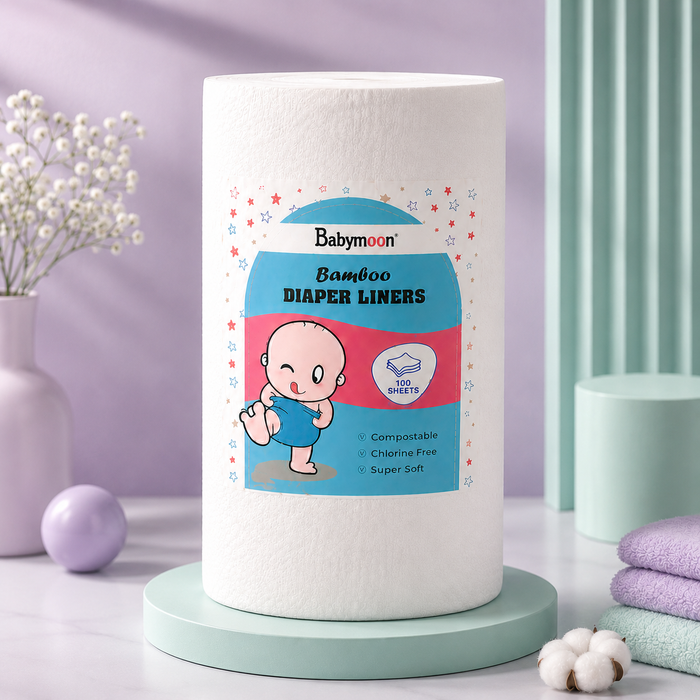 Babymoon Disposable Flushable Diaper Liners | Biodegradable Bamboo Nappy Diaper Liners