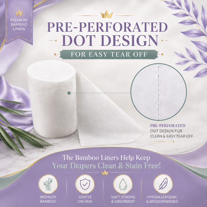 Babymoon Disposable Flushable Diaper Liners | Biodegradable Bamboo Nappy Diaper Liners