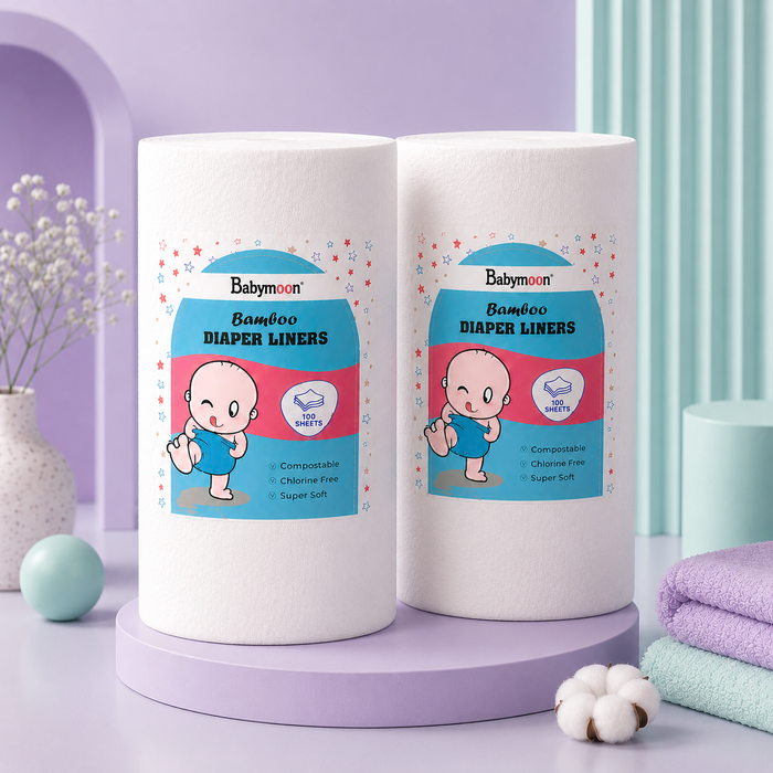 Babymoon Disposable Flushable Diaper Liners | Biodegradable Bamboo Nappy Diaper Liners