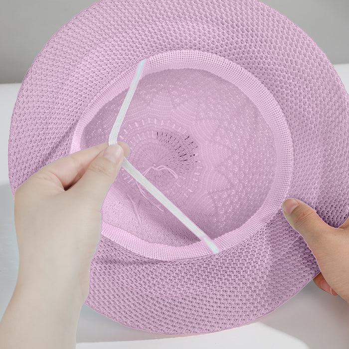 Babymoon Fancy Lace Baby Boys Girls Kids Summer Cap with Head String Sun Beach Hat | Purple | 2-8 Year