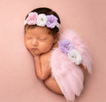 Babymoon Feather Wings New Born Baby Photography Shoot Props Costumes - Pink