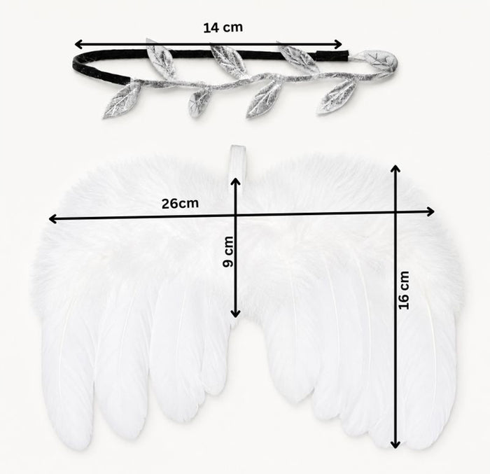 Babymoon Feather Wings New Born Baby Photography Shoot Props Costumes - White