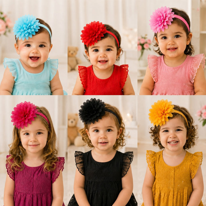 Babymoon Flower Hairbands Headbands (Set of 6)
