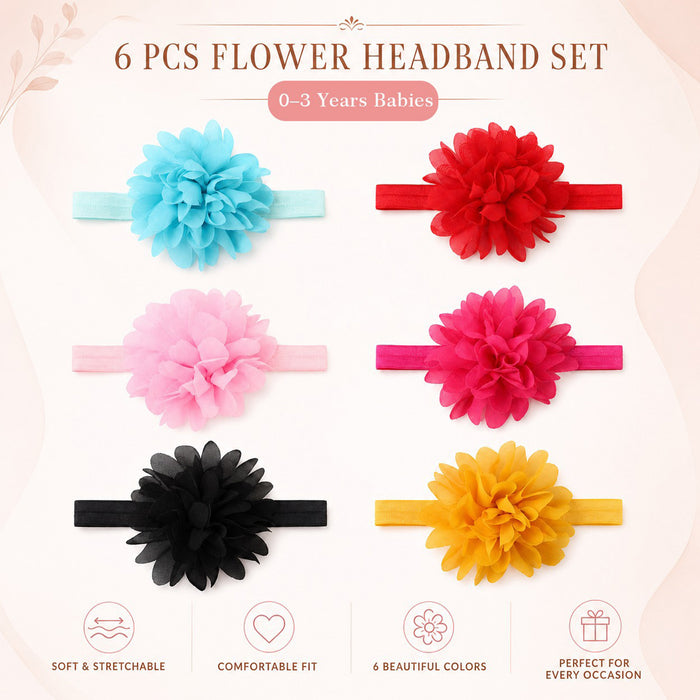 Babymoon Flower Hairbands Headbands (Set of 6)