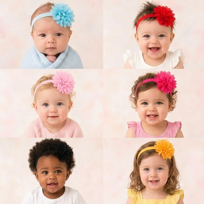 Babymoon Flower Hairbands Headbands (Set of 6)