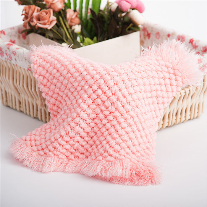 Babymoon Fringe Bubble Layer Basket Filler Baby Photography Blanket | Peach