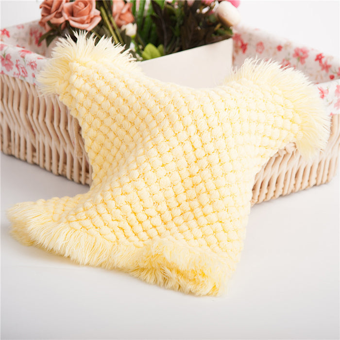 Babymoon Fringe Bubble Layer Basket Filler Baby Photography Blanket | Yellow