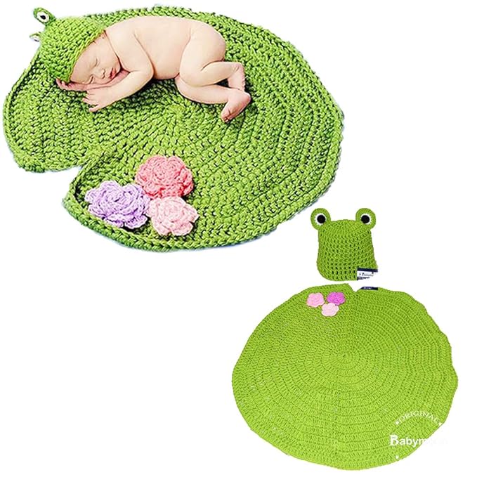 Babymoon Frog Playmet Newborn Photography Crochet Outfit Costume