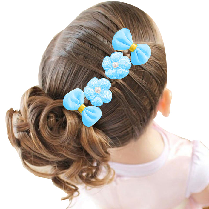 Babymoon Fusion Flower 10pcs Hairclips Hair Accessories Set | Blue
