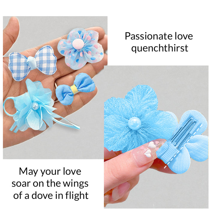 Babymoon Fusion Flower 10pcs Hairclips Hair Accessories Set | Blue