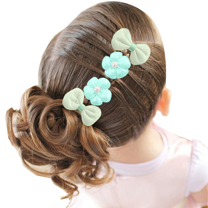 Babymoon Fusion Flower 10pcs Hairclips Hair Accessories Set | Green