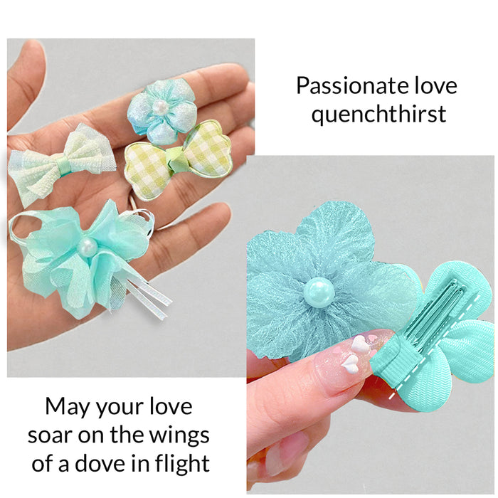 Babymoon Fusion Flower 10pcs Hairclips Hair Accessories Set | Green
