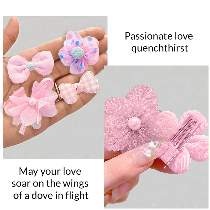 Babymoon Fusion Flower 10pcs Hairclips Hair Accessories Set | Pink