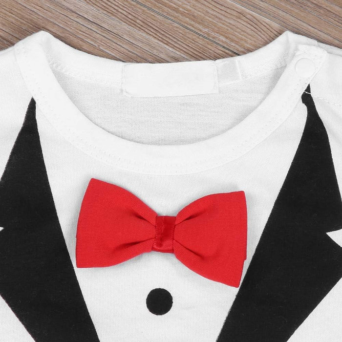 Babymoon Gentleman Suit Romper | Baby Photoshoot Props | Birthday Party Costume | White | 1-2 Year