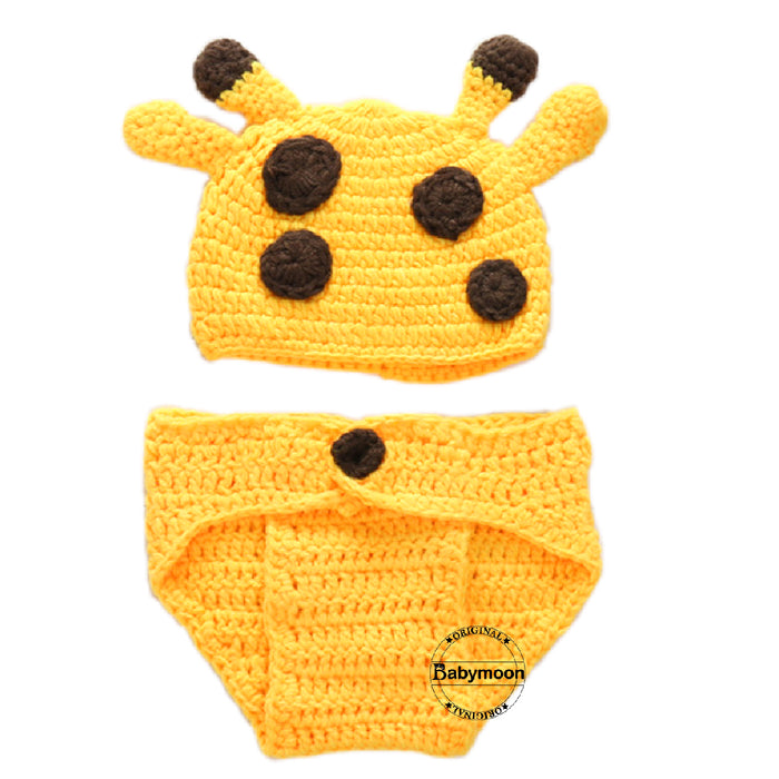 Babymoon Giraffe Shorts With Cap Newborn Photography Crochet Outfit Costume