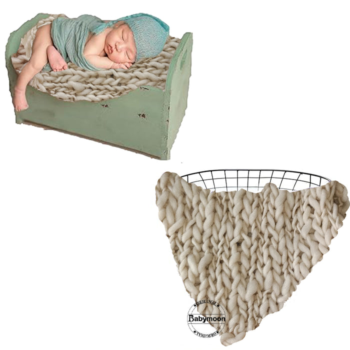 Babymoon | Handspun Layer | Basket Filler | Baby Photography Blanket | Beige