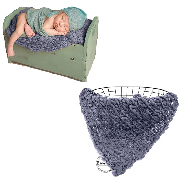 Babymoon | Handspun Layer | Basket Filler | Baby Photography Blanket | Dark Grey