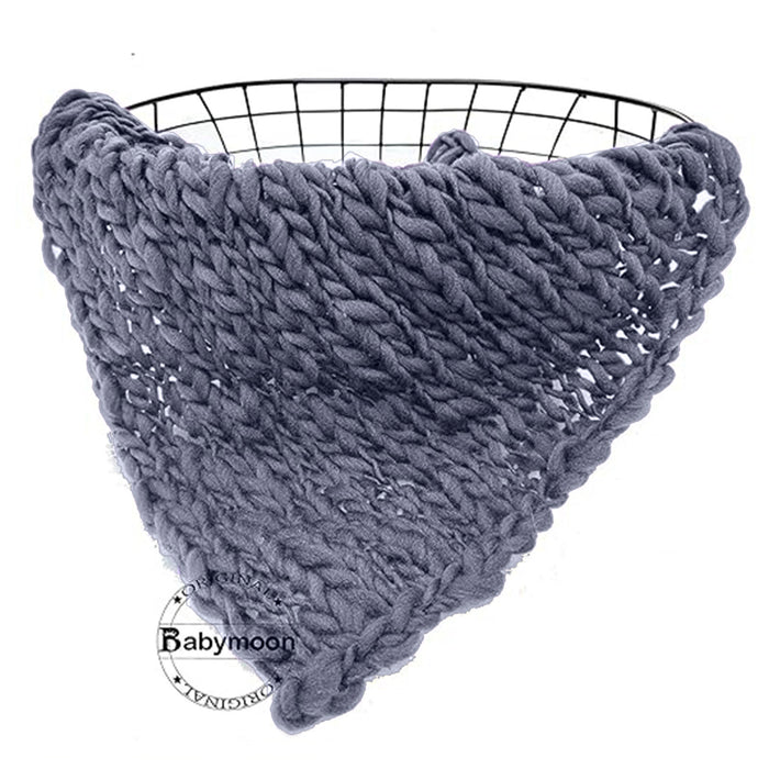 Babymoon | Handspun Layer | Basket Filler | Baby Photography Blanket | Dark Grey