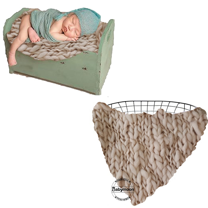Babymoon | Handspun Layer | Basket Filler | Baby Photography Blanket | Light Brown