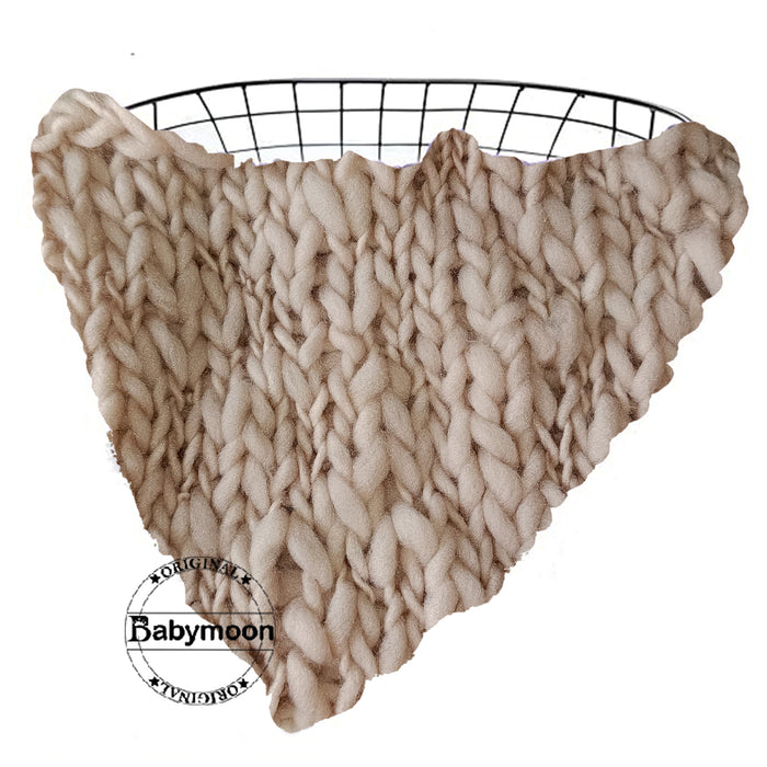 Babymoon | Handspun Layer | Basket Filler | Baby Photography Blanket | Light Brown