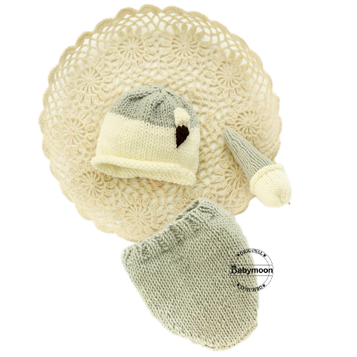 Babymoon Ice-Cream Toy, Cap & Shorts Born Baby Photography Photoshoot Props Costumes