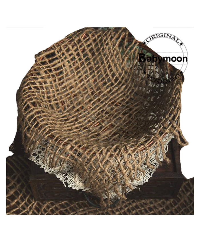 Babymoon Jute Layer Photography Blanket - Brown