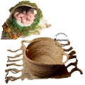 Babymoon Jute Woven Basket Baby Photoshoot Photography Props Furniture - Brown
